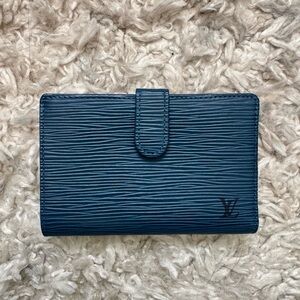 Louis Vuitton Blue Epi Compact Kisslock Wallet